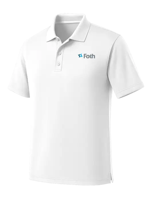 White Dry Zone UV Micro Mesh Polo w/Foth Logo