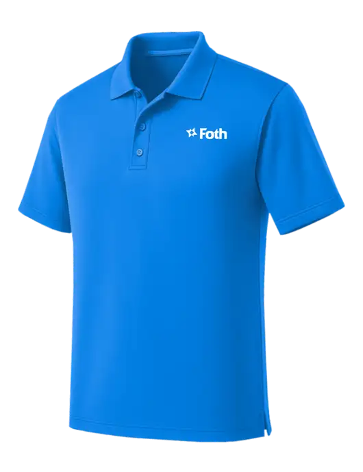 Light Royal Blue Dry Zone UV Micro Mesh Polo w/Foth Logo