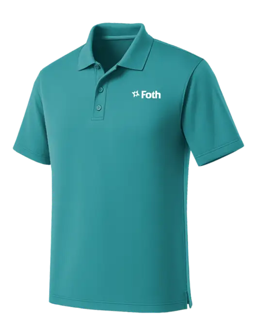 Light Teal Dry Zone UV Micro Mesh Polo w/Foth Logo