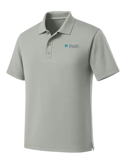 Light Grey Dry Zone UV Micro Mesh Polo w/Foth Logo