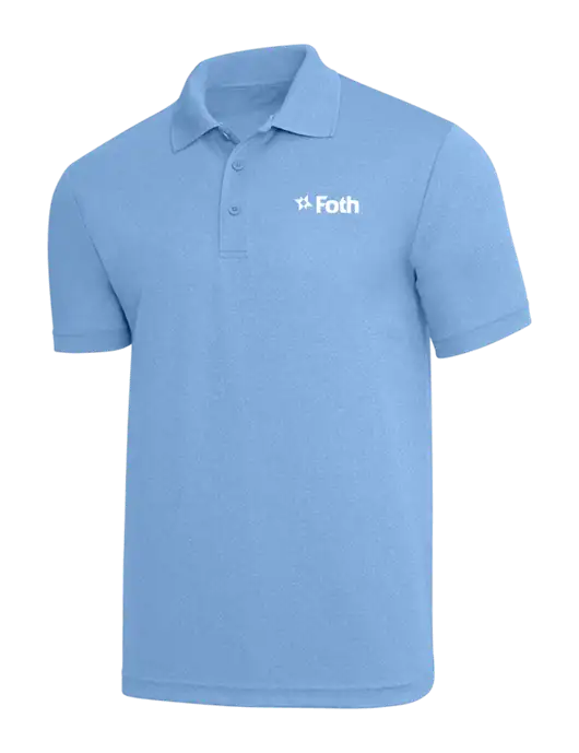 Light Royal Heather PosiCharge RacerMesh Polo w/Foth Logo