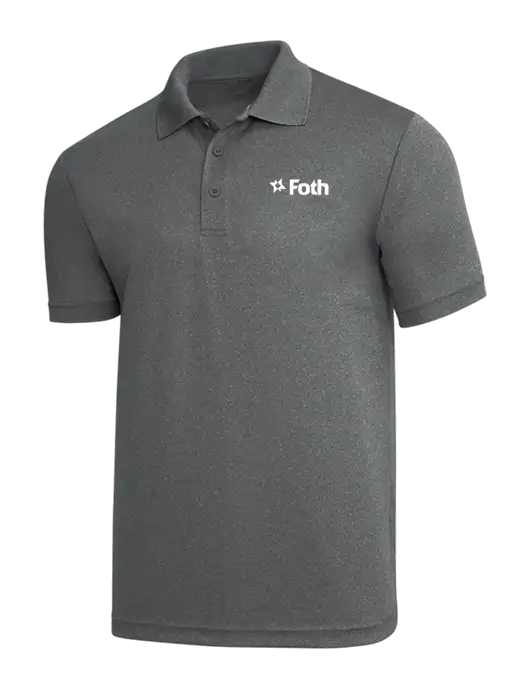 Medium Grey Heather PosiCharge RacerMesh Polo w/Foth Logo
