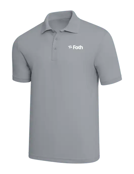 Light Grey PosiCharge RacerMesh Polo w/Foth Logo
