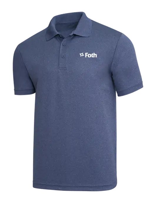Light Navy Heather PosiCharge RacerMesh Polo w/Foth Logo