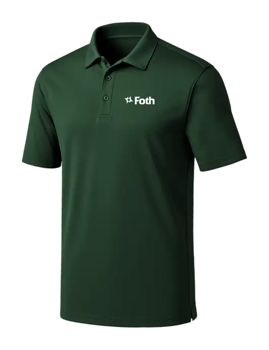 Dark Green Silk Touch Performance Polo w/Foth Logo