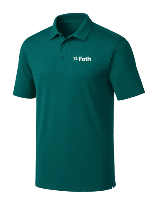 Dark Teal Silk Touch Performance Polo w/Foth Logo