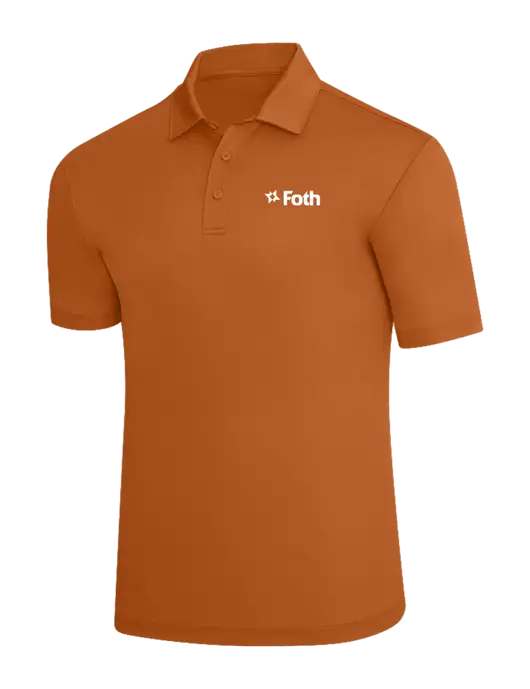 Burnt Orange Silk Touch Polo w/Foth Logo