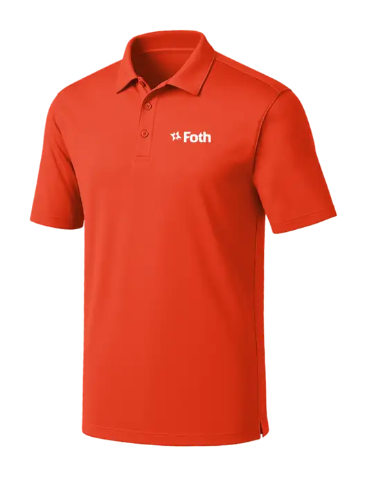 Orange Silk Touch Performance Polo w/Foth Logo
