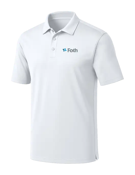 White Silk Touch Performance Polo w/Foth Logo