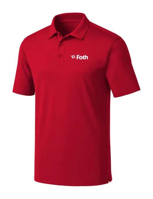 Red Silk Touch Performance Polo w/Foth Logo