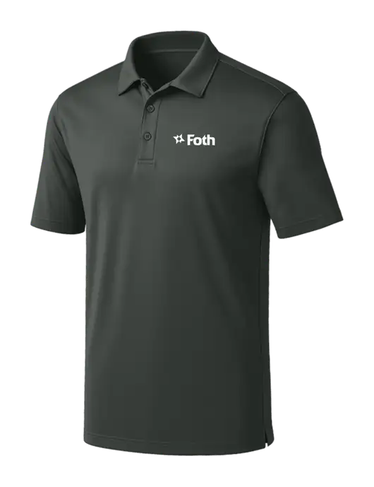 Dark Grey Silk Touch Performance Polo w/Foth Logo