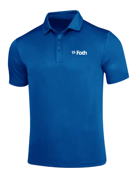 True Royal Posi-UV Pro Polo w/Foth Logo