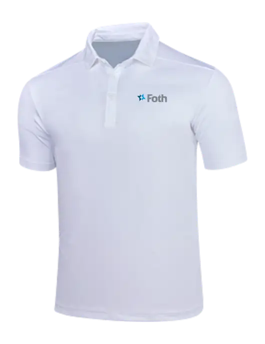 White Posi-UV Pro Polo w/Foth Logo