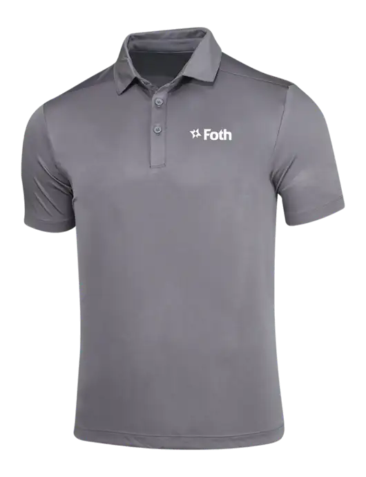 Dark Smoke Grey Posi-UV Pro Polo w/Foth Logo