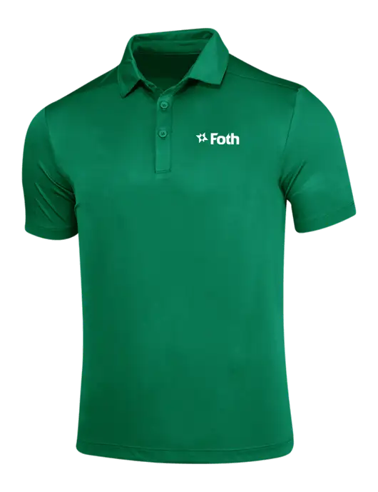 Kelly Green Posi-UV Pro Polo w/Foth Logo