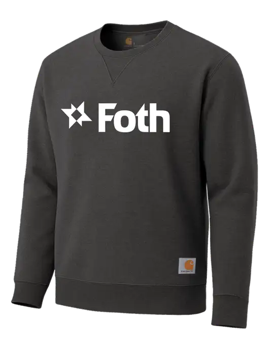 Carhartt Dark Grey Heather Midweight Crewneck Sweatshirt w/Foth Logo