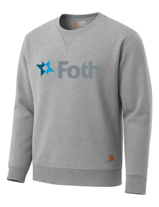 Carhartt Light Grey Heather Midweight Crewneck Sweatshirt w/Foth Logo