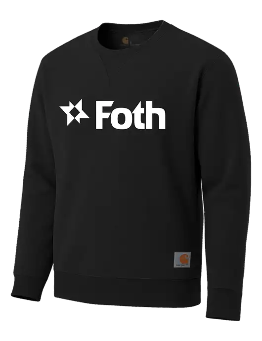 Carhartt Black Midweight Crewneck Sweatshirt w/Foth Logo