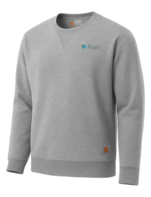 Carhartt Light Grey Heather Midweight Crewneck Sweatshirt w/Foth Logo