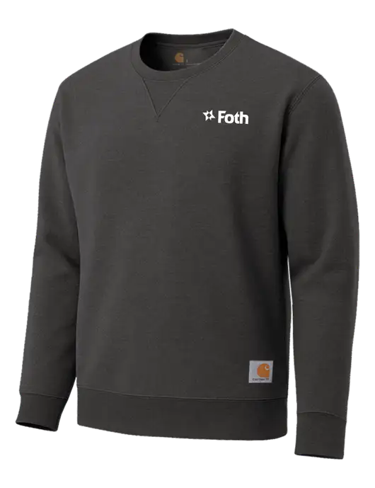 Carhartt Dark Grey Heather Midweight Crewneck Sweatshirt w/Foth Logo