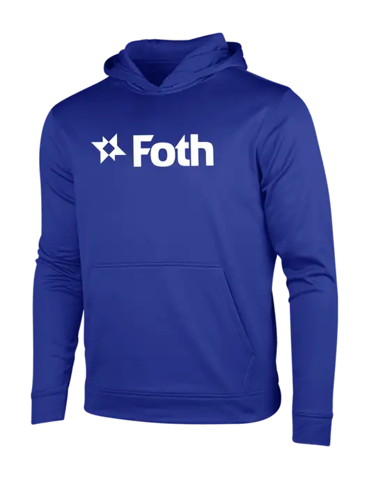 True Royal Sport-Wick Fleece Hooded Pullover w/Foth Logo