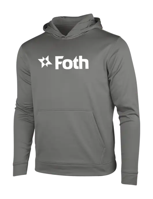 Dark Smoke Grey Sport-Wick Fleece Hooded Pullover w/Foth Logo