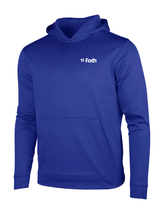 True Royal Sport-Wick Fleece Hooded Pullover w/Foth Logo