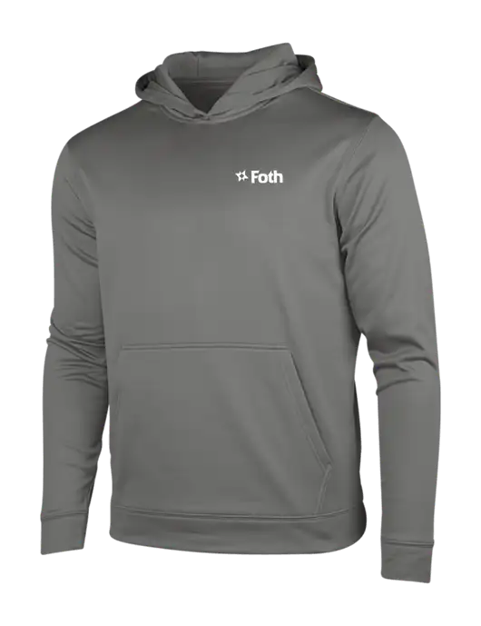 Dark Smoke Grey Sport-Wick Fleece Hooded Pullover w/Foth Logo