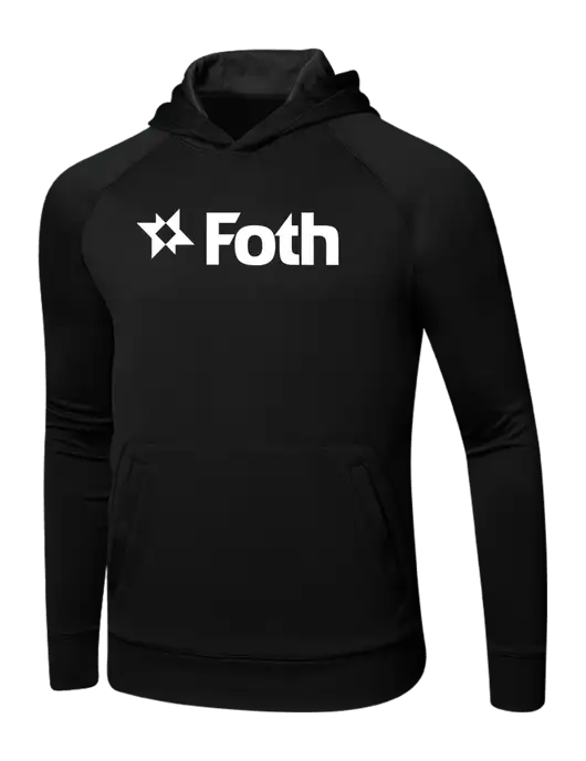 Tech Black Fleece Hooded Sweatshirt w/Foth Logo
