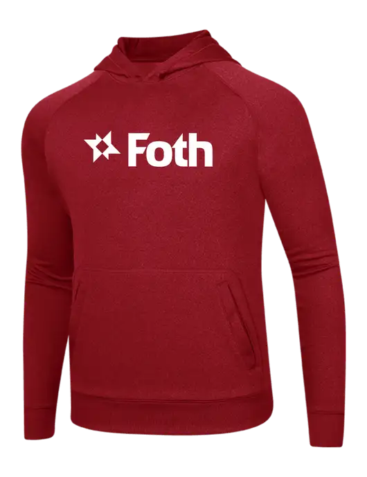 Tech True Red Fleece Hooded Sweatshirt w/Foth Logo