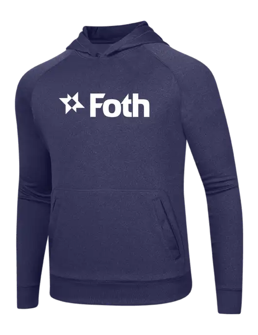 Tech True Navy Fleece Hooded Sweatshirt w/Foth Logo