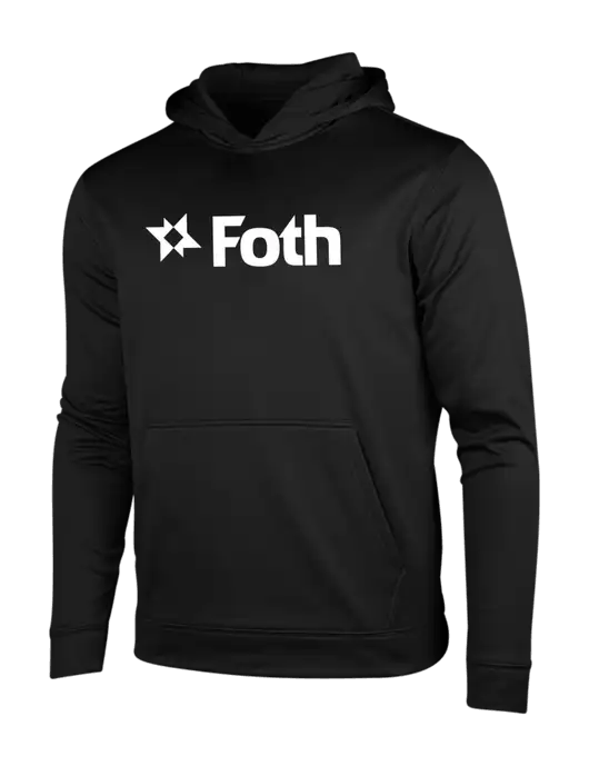 Black Fleece Sport-Wick Hooded Pullover w/Foth Logo