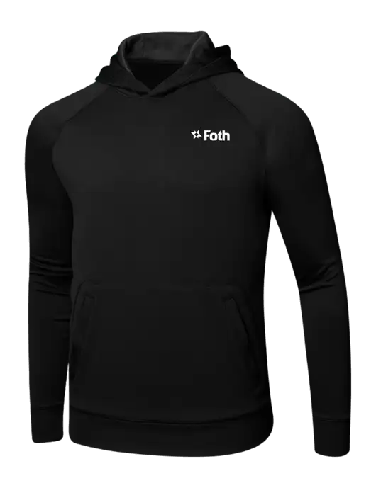 Tech Black Fleece Hooded Sweatshirt w/Foth Logo