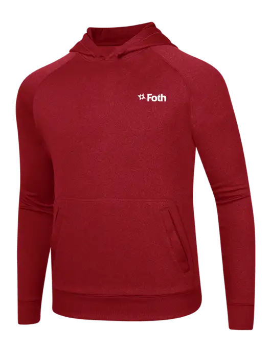 Tech True Red Fleece Hooded Sweatshirt w/Foth Logo