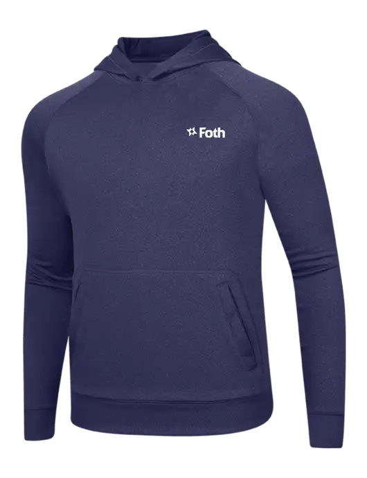 Tech True Navy Fleece Hooded Sweatshirt w/Foth Logo
