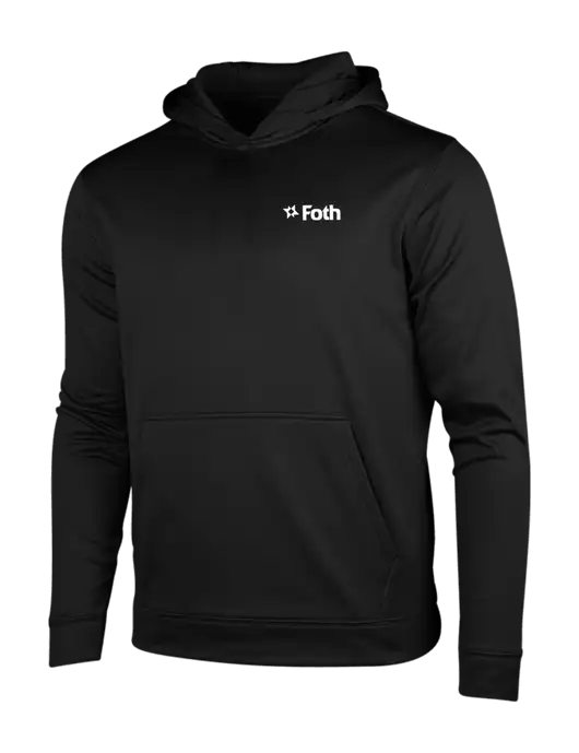 Black Fleece Sport-Wick Hooded Pullover w/Foth Logo