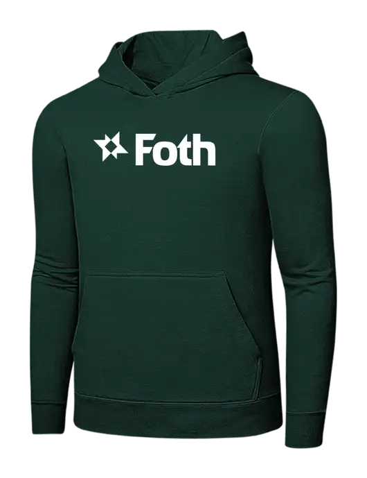 Dark Green 7.8 oz Ring Spun Hooded Sweatshirt w/Foth Logo