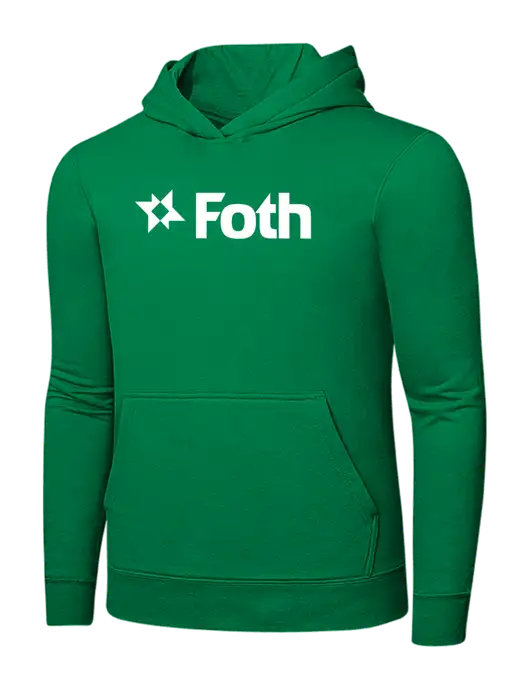 Dark Kelly Green 7.8 oz Ring Spun Hooded Sweatshirt w/Foth Logo