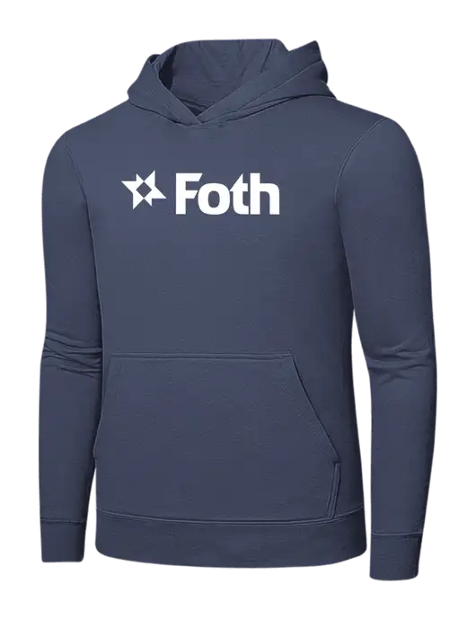 Steel Blue 7.8. oz Ring Spun Hooded Sweatshirt w/Foth Logo