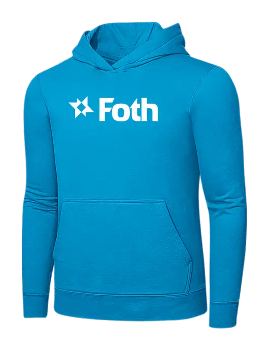 Sapphire 7.8 oz Ring Spun Hooded Sweatshirt w/Foth Logo