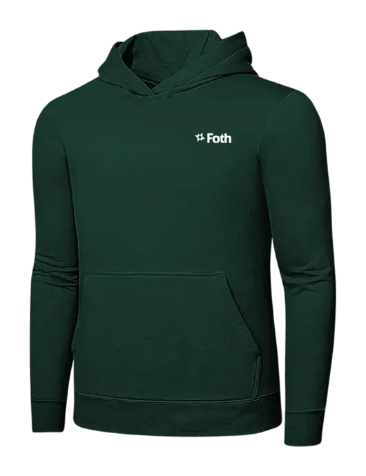 Dark Green 7.8 oz Ring Spun Hooded Sweatshirt w/Foth Logo