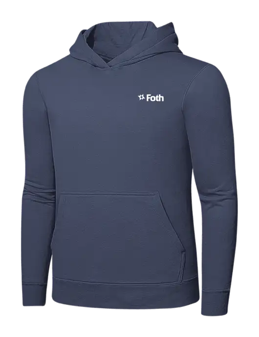 Steel Blue 7.8. oz Ring Spun Hooded Sweatshirt w/Foth Logo