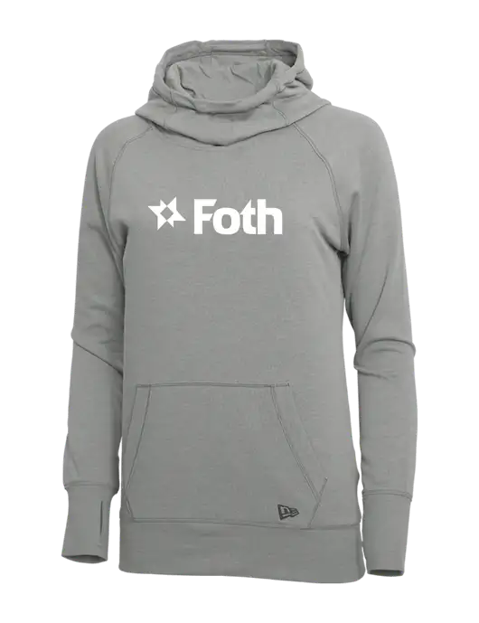 New Era Shadow Grey Heather Womens Tri-Blend Fleece Pullover Hoodie w/Foth Logo