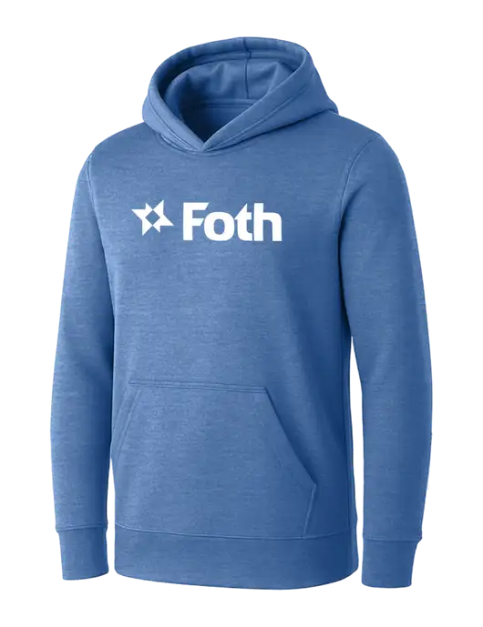 Womens Royal Heather Core Fleece Pullover Hooded Sweatshirt w/Foth Logo