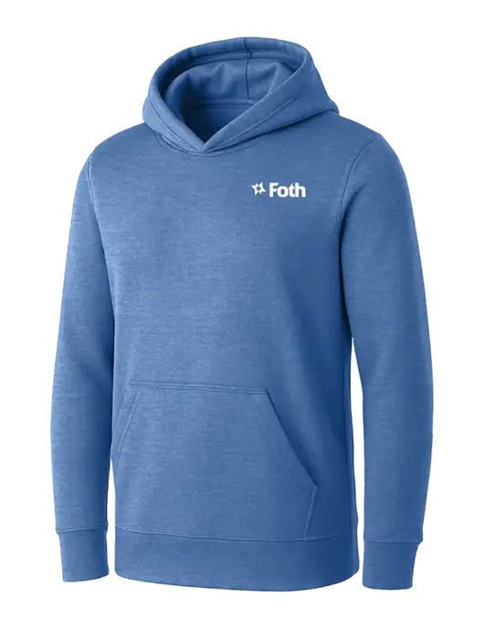 Womens Royal Heather Core Fleece Pullover Hooded Sweatshirt w/Foth Logo