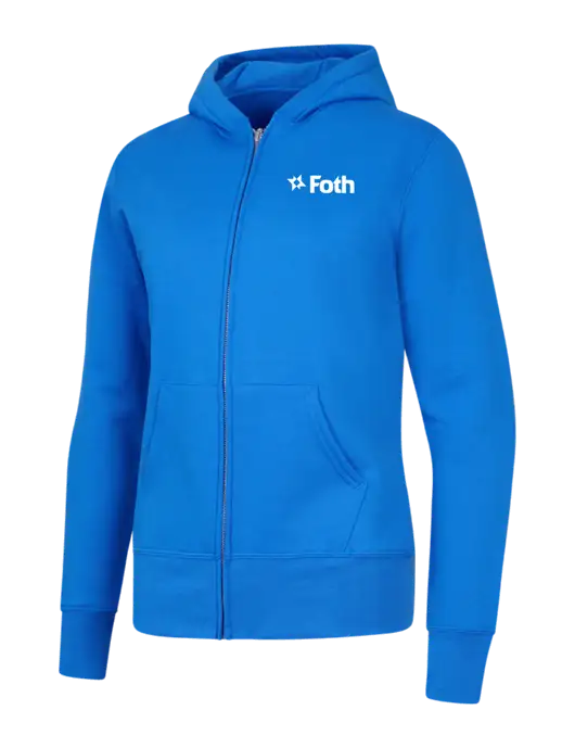 Royal Womens Core Fleece Full-Zip Hooded Sweatshirt w/Foth Logo