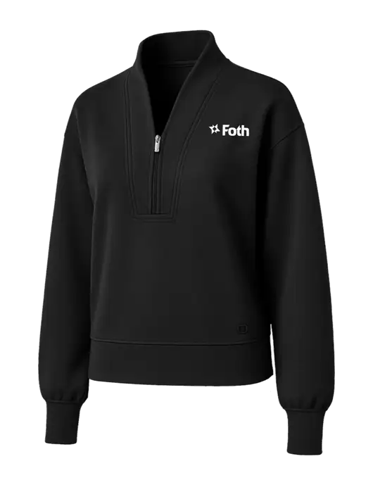 OGIO Womens Black Transcend 1/4-Zip w/Foth Logo