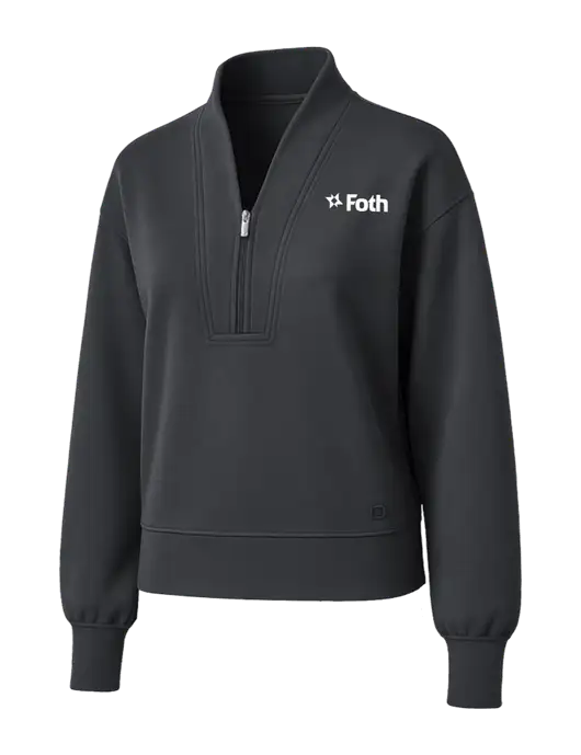 OGIO Womens Dark Grey Transcend 1/4-Zip w/Foth Logo