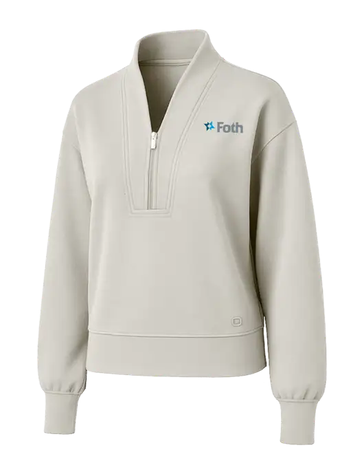 OGIO Womens Ivory Transcend 1/4-Zip w/Foth Logo