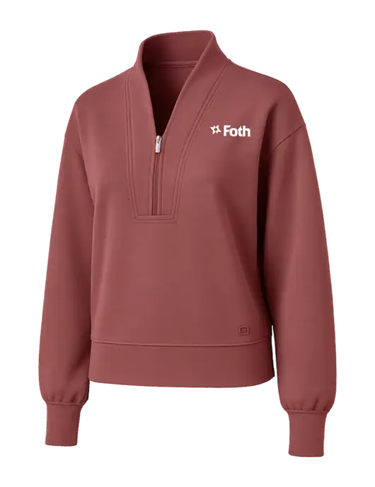 OGIO Womens Soft Maroon Transcend 1/4-Zip w/Foth Logo